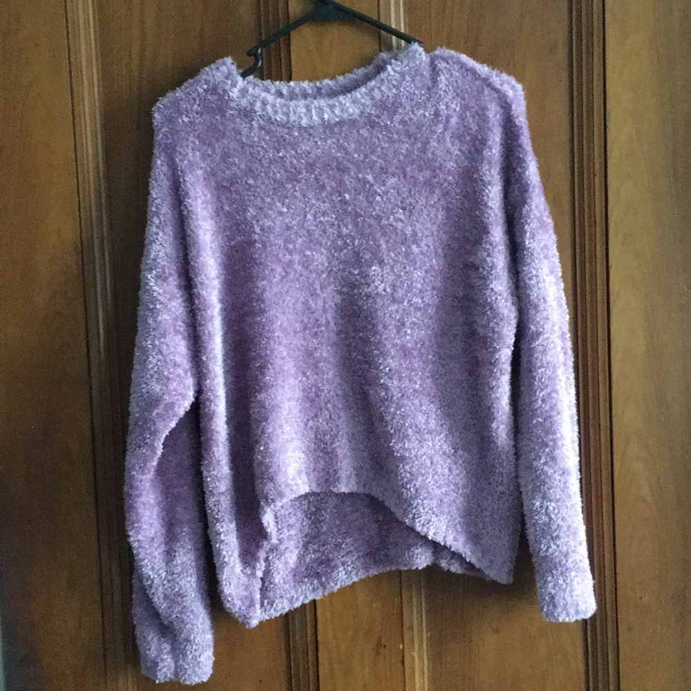 Purple fuzzy sweater